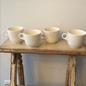 Ironstone Cream Ceramic Mugs - USA